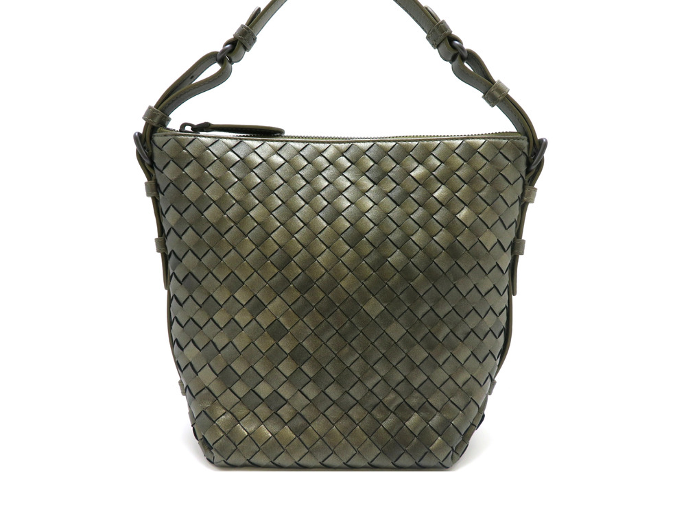 BOTTEGA VENETA Handbag Intrecciato Leather Gold